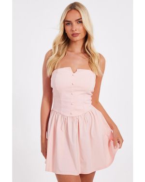 Quiz Bengaline Bardot Mini Dress - Pink