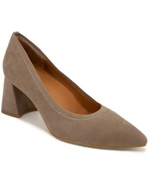 Gentle Souls Dionne Block Heel Pointy Toe Pumps - Brown