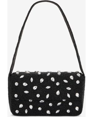 On 34th Hand Beaded Shoulder Bag - Black