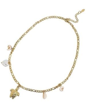 SOH Gold-tone Beach Charm Necklace - Metallic