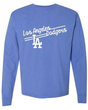 Soft As A Grape Los Angeles Dodgers Pigment Dye Long Sleeve T-shirt - Blue