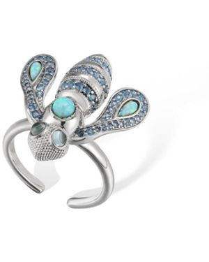 Retro Chic Honey Bee Ring - White