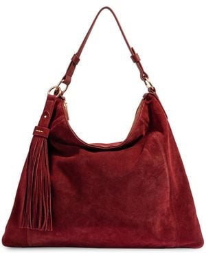 Sam Edelman Jade Convertible Genuine Leather Hobo Handbag - Red