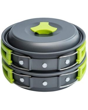 Piscifun All In One Camping Cookware Mess Kit Portable Outdoor Cooking Set For Backpacking Hiking - Green