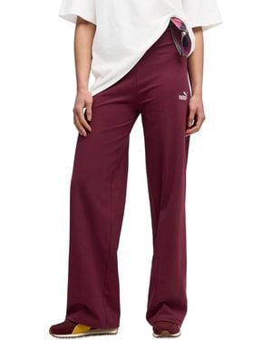 PUMA Essential Logo Mid-rise Full-length Pants - Red