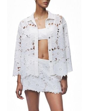 Nocturne Floral Broderie Jacket - White
