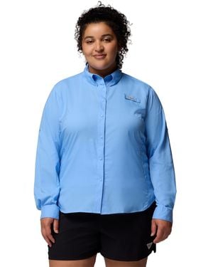 Columbia Plus Size Tamiami Long Sleeve Shirt - Blue