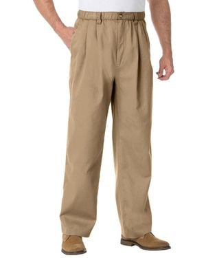 Kingsize Big & Tall Knockarounds Full-elastic Waist Pleated Pants - Natural
