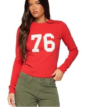 Edikted 76 Long Sleeve T Shirt - Red