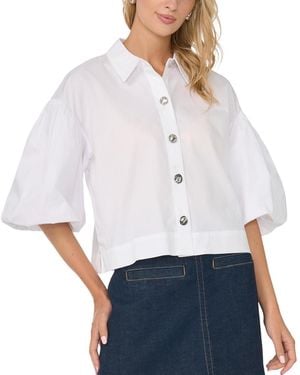 Vince Camuto Bubble Short-sleeve Button-up Shirt - White