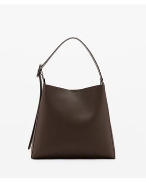 Mango Buckle Shopper Bag - Brown