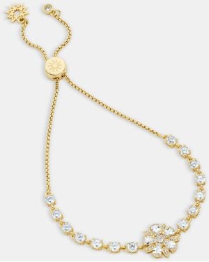 Marchesa Cubic Zirconia Flower Slider Bracelet - Metallic