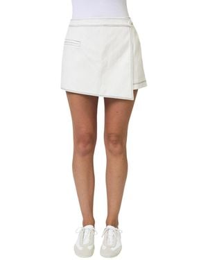 Central Park West Chelsea Assymetrical Mini Skort - White