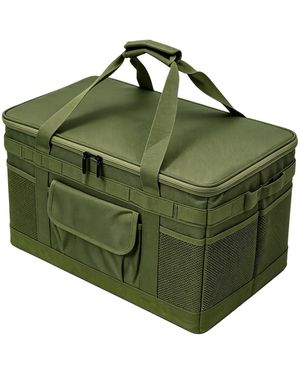 Piscifun Waterproof Foldable Camping Storage Bag Utility Tote With Axe Holder Outdoor Organizer For Hiking Picnic Bbq - Green