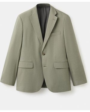 Mango Milan Slim-fit Suit Blazer - Green