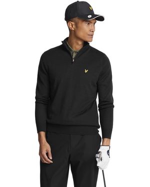 Lyle & Scott Golf Quarter Zip Merino Sweater - Black