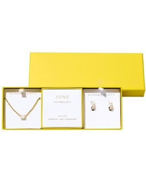 Kendra Scott 2-piece Cubic Zirconia Cailin Pendant Necklace And huggie Earrings Gift Set - Yellow