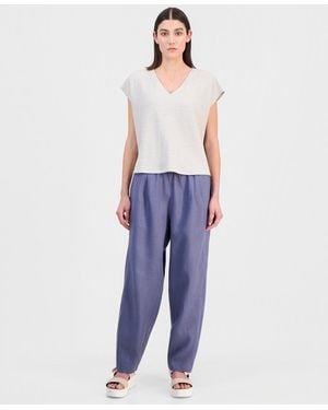 Eileen Fisher Ankle Pleated Lantern Pants - Blue