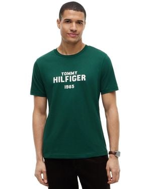 Tommy Hilfiger Brand Love Stack Short-sleeve Logo T-shirt - Green