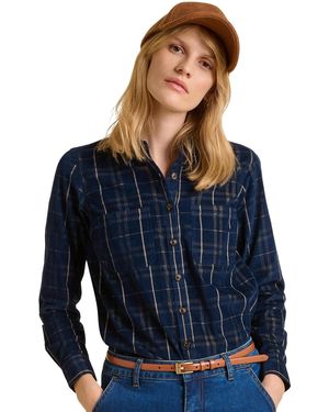 Brakeburn Frances Long Sleeve Checked Shirt - Blue