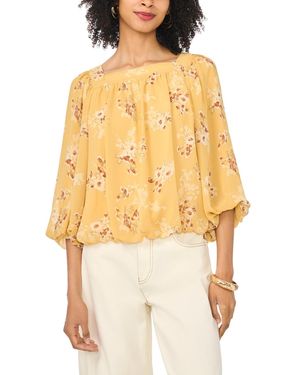 Vince Camuto Square Neck Bubble Blouse - Yellow
