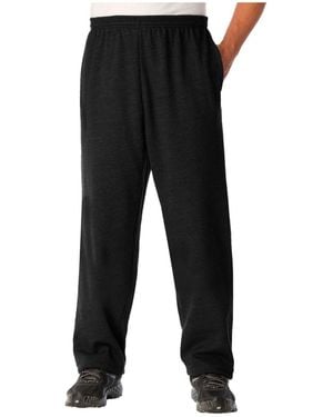 Kingsize Big & Tall Fleece Open-bottom Sweatpants - Black