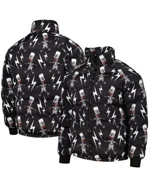 FREEZE MAX The Simpsons Electric Bart Raglan Full-zip Puffer Jacket - Black