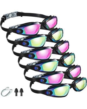 Gnuadz 6pieces Swim goggles Anti Fog Ear Plugs Nose Clip - White