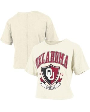 Pressbox Oklahoma Sooners Buckler Vintage Cropped T-shirt - White