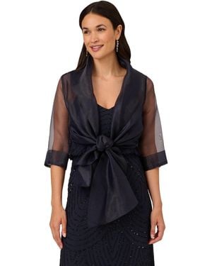 Adrianna Papell Organza Wrap Jacket - Blue