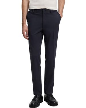 BOSS Boss By Stretch Cotton-blend Twill Modern-fit Pants - Blue