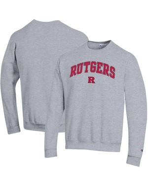 Champion Rutgers Scarlet Knights Arch Over Logo Pullover Sweatshirt - Gray