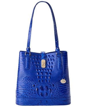 Brahmin Fiora Melbourne Medium Leather Bucket Handbag - Blue