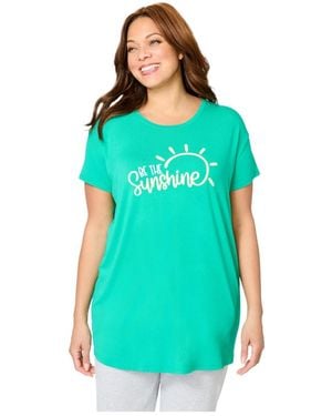 Dreams & Co. Soft Pj Tunic Tee - Green