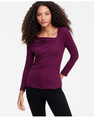 INC International Concepts Draped Cowl-neck Top - Purple