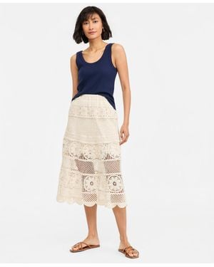 On 34th Crochet Midi Skirt - Blue