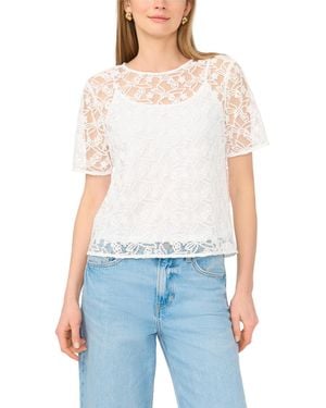 Vince Camuto Short-sleeve Crewneck Blouse - Blue