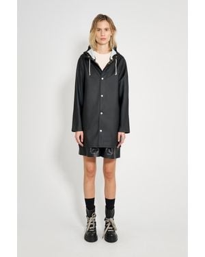 Stutterheim Stockholm Long Sleeve Hooded Raincoat - Blue