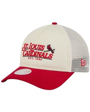 KTZ Light Beige/red St. Louis Cardinals Retro 9forty M-crown A-frame Trucker Adjustable Hat - White