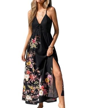 CUPSHE No Explanation Floral Maxi Beach Dress - Black