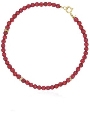 The Lovery Round Bead Bracelet 14k Gold - Pink