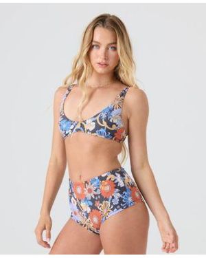 Roxy Soulflower Scoop Bralette Bottoms - White