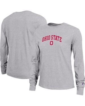 Champion Ohio State Buckeyes Arch Over Logo Long Sleeve T-shirt - Gray