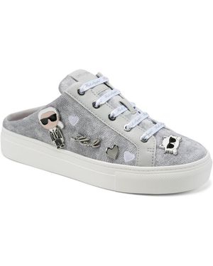 KARL LAGERFELD Paris Cambria Slip On Sneaker Mule With Pins - Gray