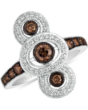 Le Vian Chocolate Diamond & Vanilla Diamond Triple Halo Ring (3/4 Ct. T.w. - White