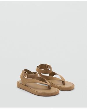Mango Buckle Split Leather Als - Multicolor