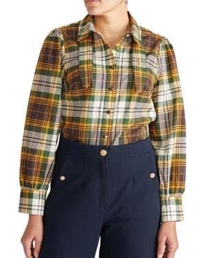 UNIVERSAL STANDARD Plus Size Janet Tie-neck Cotton Poplin Shirt - Blue