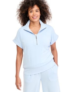 Style & Co. Luxlounge Quarter-zip French Terry Sweatshirt - Blue