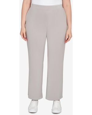 Ruby Rd. Plus Size Luxe Rib Knit Leisure Pants - Gray