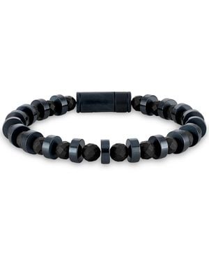 Bulova Black Onyx & Blue-tone Stainless Steel Bracelet